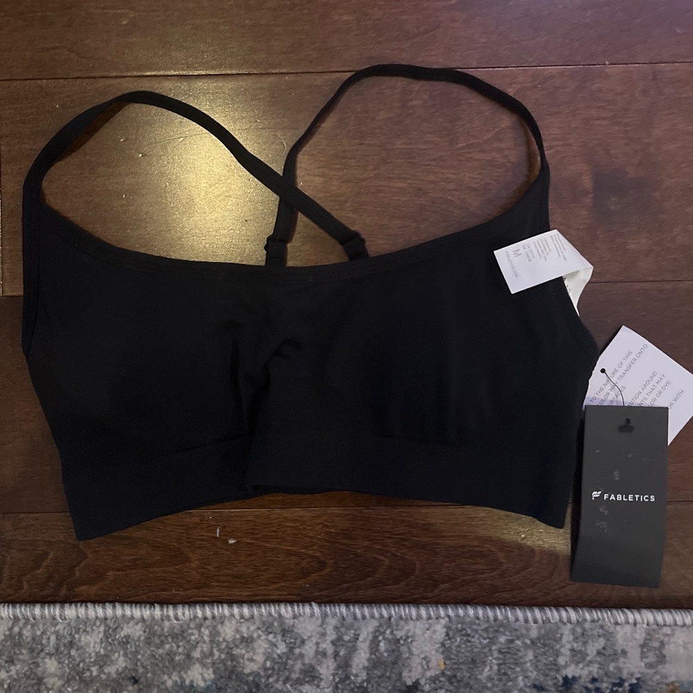 Fabletic size medium black sports bra